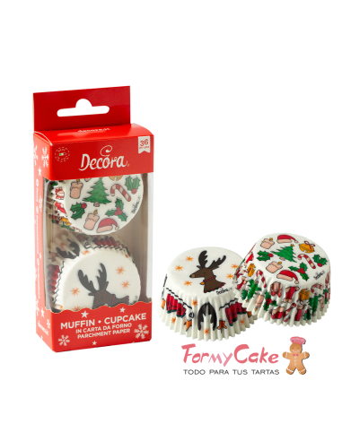 Cápsulas Cupcakes Renos Navidad 36uds Decora