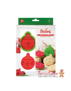 Juego de Marcador y Cortador de Galletas Bolas Navidad...