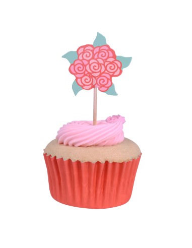 Toppers De San Valentín Rosas Para Cupcakes...