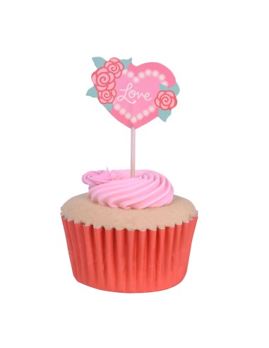 Toppers De San Valentín Rosas Para Cupcakes...