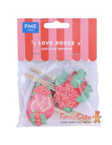 Toppers De San Valentín Rosas Para Cupcakes...