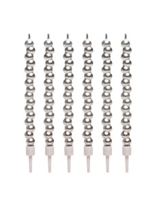 Velas para Tartas Burbuja Plateada 6ud Dekora 2