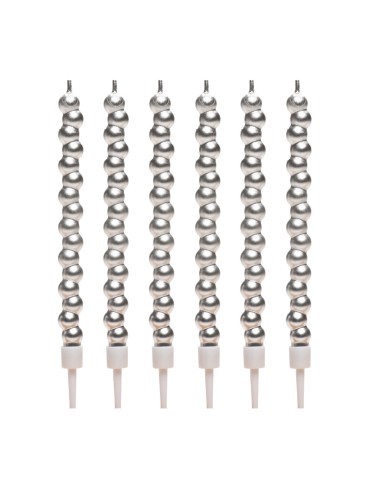 Velas para Tartas Burbuja Plateada 6ud Dekora