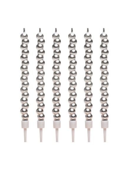 Velas para Tartas Burbuja Plateada 6ud Dekora