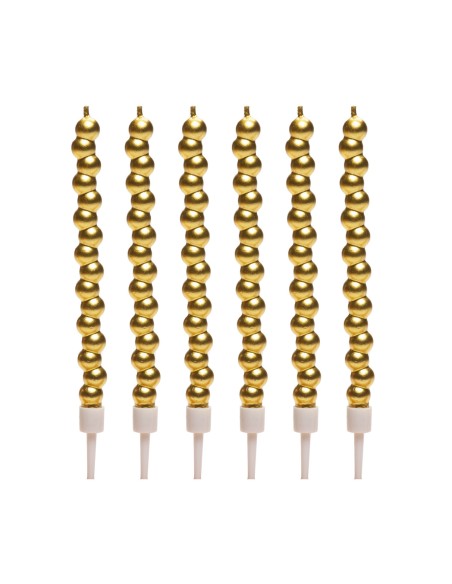 Velas para Tartas Burbuja Dorada 6ud Dekora