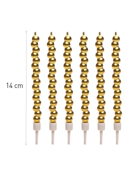 Velas para Tartas Burbuja Dorada 6ud Dekora