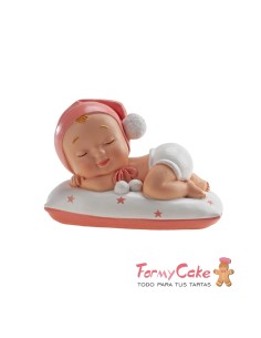 Figura para Tarta Bautizo Niña Dormida Pompón Dekora