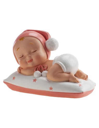 Figura para Tarta Bautizo Niña Dormida Pompón...
