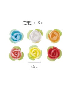 Rosas De Oblea Colores 8uds Dekora 2