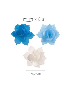 Mini Nenufares De Oblea Azules 8uds Dekora 2