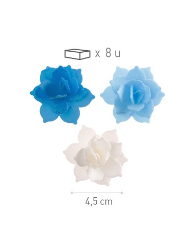 Mini Nenufares De Oblea Azules 8uds Dekora