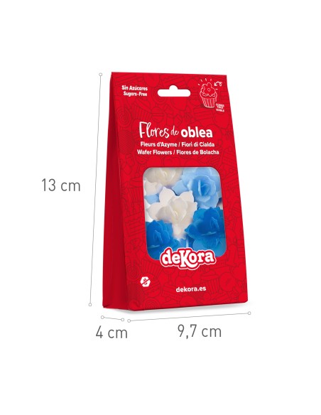Mini Nenufares De Oblea Azules 8uds Dekora
