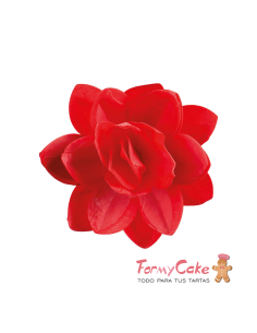 Flor Roja De Oblea 13cm Dekora