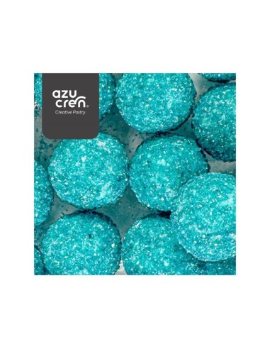 Bolas De Azucar Turquesa Glitter 60g.  Azucren