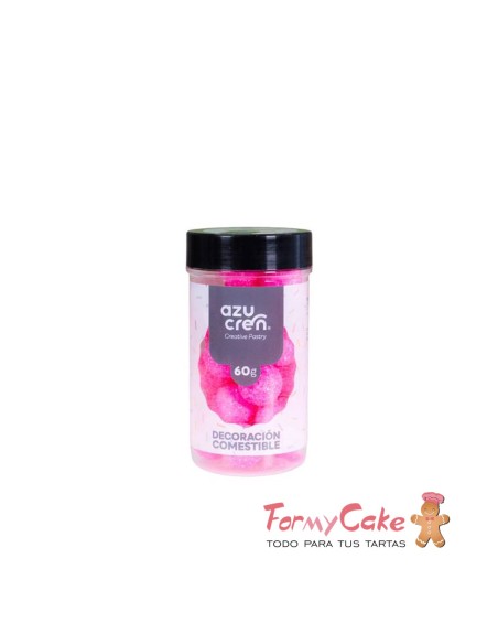 Bolas De Azucar Fucsia Glitter 60g. Azucren