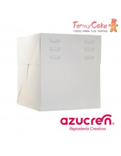 Caja Blanca para Tartas Altura Regulable 20X20X20 a 30cm Azucren