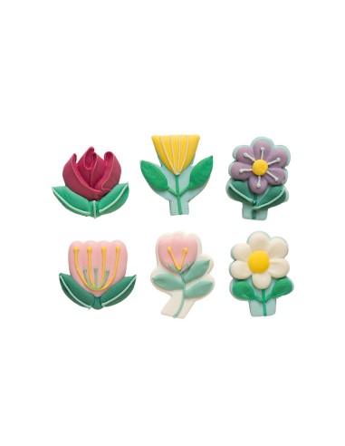 Flores De Primavera de Azúcar 6ud Decora