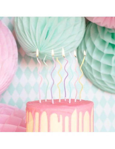 Velas Curl Mix 16cm, 8uds PartyDeco