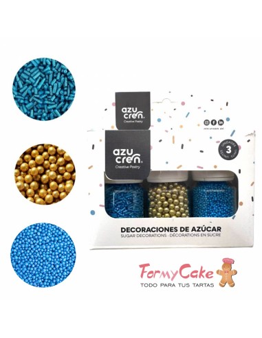 Set Sprinkle Fideos Azul/Nonpareil Azul/Perlas...