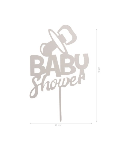 Topper Baby Shower Plateado Dekora