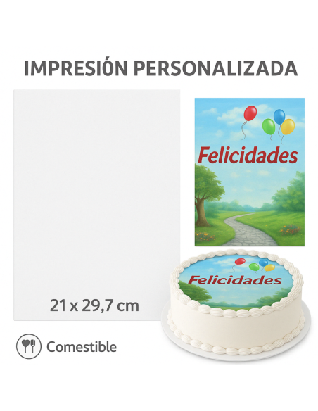 Impresión Comestible Personalizada en Papel Fondant A4