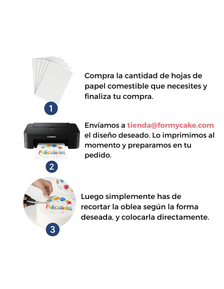 Impresión Comestible Personalizada en Papel Fondant A4