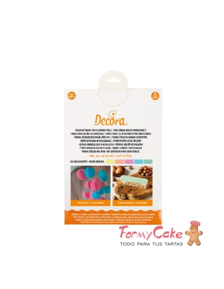 Obleas Finas de Colores 10uds Decora | Papel Comestible para Flores