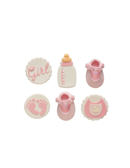 Decoración de Azúcar It's A Girl 6ud Decora| Babyshower Niña