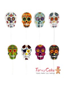 Toppers De Halloween Calaveras 16uds Dekora