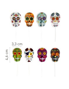 Toppers De Halloween Calaveras 16uds Dekora 2
