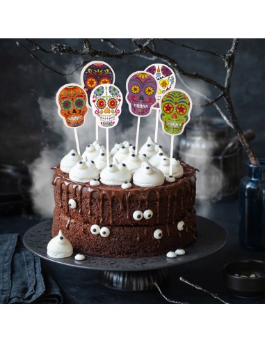 Toppers De Halloween Calaveras 16uds Dekora