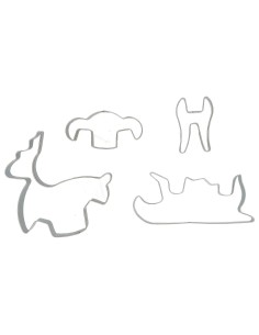 Set Cortadores Galletas 3D Trineo De Navidad 4uds Wilton 2
