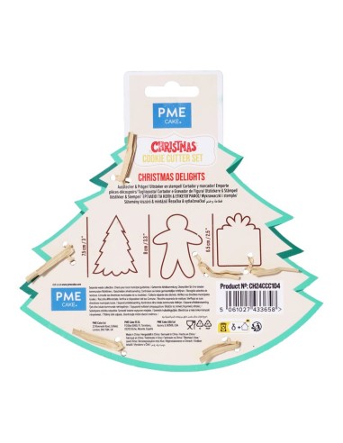 Set Cortadores Galletas Delicias Navideñas 3ud PME