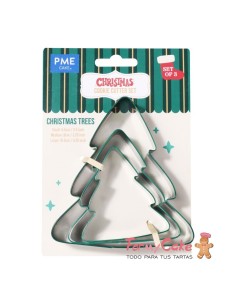 Set Cortadores Galletas Árbol De Navidad 3ud PME