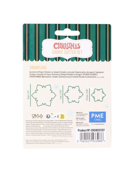Set Cortadores Galletas Copos De Nieve 3ud PME