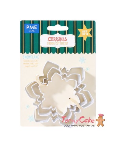 Set Cortadores Galletas Copos De Nieve 3ud PME