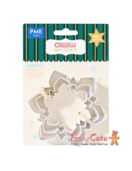Set Cortadores Galletas Copos De Nieve 3ud PME