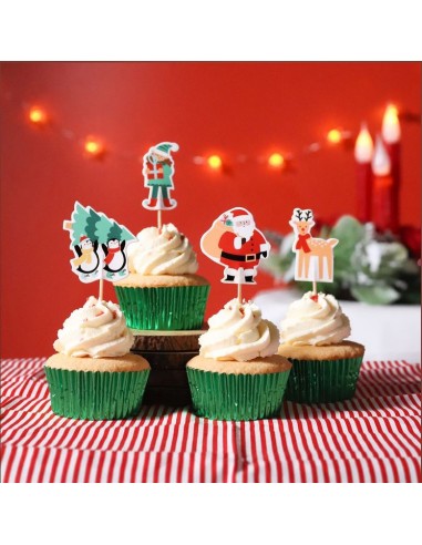 Toppers Para Cupcakes-Decoración Navidad- Santa...