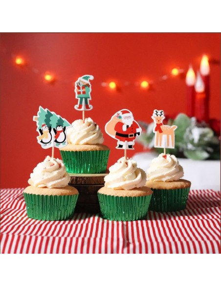 Toppers Para Cupcakes-Decoración Navidad- Santa Y Amigos 24uds PME