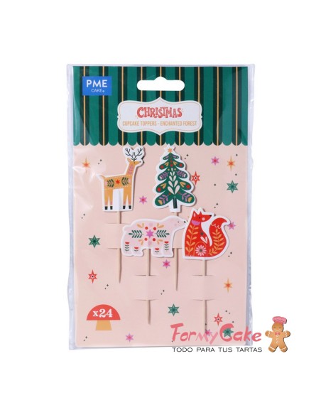 Toppers Para Cupcakes-Bosque Encantado 24uds PME