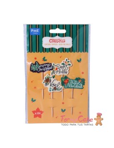 Toppers Para Cupcakes-Decora Las Navidades 24uds PME
