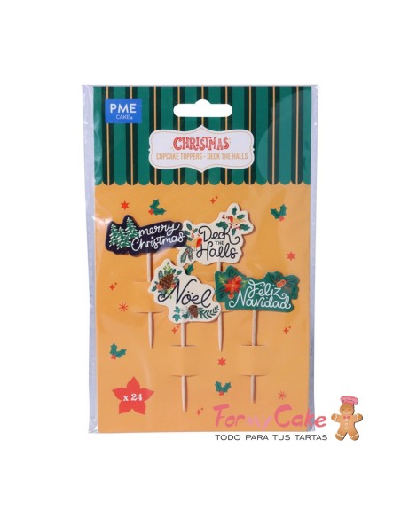 Toppers Para Cupcakes-Decora Las Navidades 24uds PME