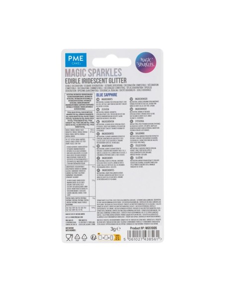 Magic Sparkles Copos De Glitter Iridescente Comestible- Azul Zafiro 3gr PME