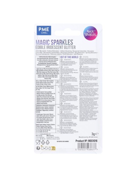Magic Sparkles Copos De Glitter Iridescente Comestible-Galaxia3gr PME