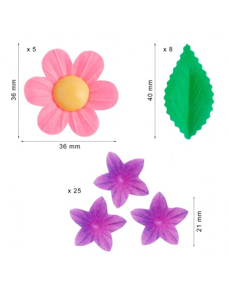 Flores Y Hojas De Oblea Dekora