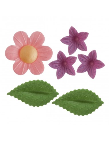 Flores Y Hojas De Oblea Dekora