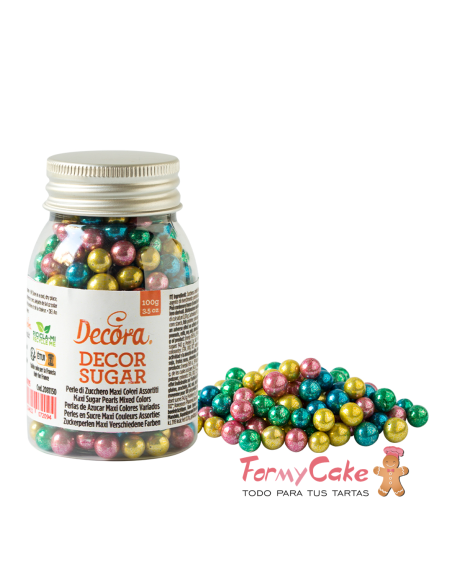 Perlas De Azucar Maxi Colormix Metalizado 100gr Decora