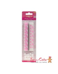 Velas  Mix Rosa 13cm, 12ud Dekora