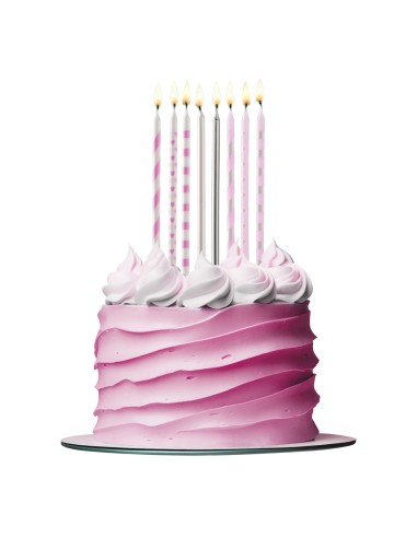 Velas  Mix Rosa 13cm, 12ud Dekora