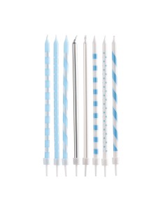 Velas Mix Azul 13cm, 12ud Dekora 2